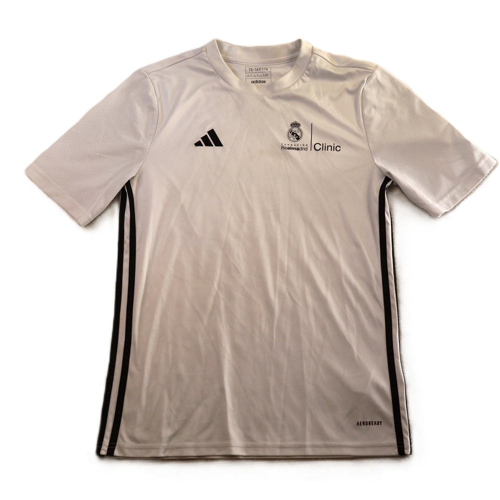 Adidas Kids XL White Real Madrid Fundación Clinic Training Jersey Aeroready